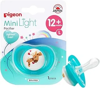 Pigeon MiniLight Pacifier, Ultra Light Weight, Soft Silicone Nipple, BPA Free, L size, Unisex