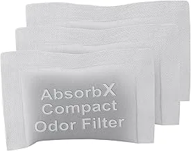 iTouchless 3-Pack AbsorbX Compact Odor Filters For Trash Cans and Compost Bins, Absorbs Garbage Smells, All Natural Activated Carbon