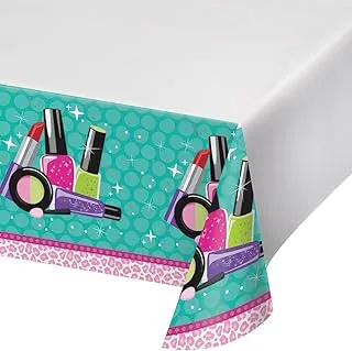 Creative Converting Sparkle Spa Party Border Print Plastic Tablecover