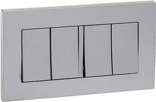 Schneider Electric KB34_AS Vivace Silver - 1-way plate switch 4 gang - 16AX - Silver