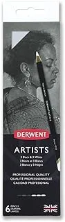 Derwent Artists Black & White Pencils, Set of 6 Art Pencils (2302342)