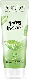 Pond's Healthy Hydration Gel Facial Cleanser for Fresh, Hydrated Skin, Aloe Vera with 100 percent Natural Origin Aloe Vera Extract and Vitamin B3 (Niacinamide), 100ml