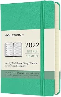 Moleskine Classic 12 Month 2022 Weekly Planner, Hard Cover, Pocket (8.9 cm x 14 cm), Ice Green