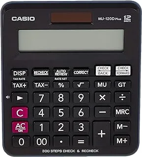 Casio MJ-120D Plus - BK, 300 Steps Check and Correct, Desktop Calculator with Tax & GT Keys