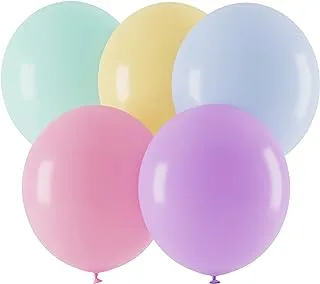 SHERYL DECOR 200 Small Pastel Balloons for Parties â€“ 5 Inch Bulk Pack Mini Assorted Blue, Light Purple, Yellow, Mint Green and Pink Unicorn, Easter, Matte, or Macaron - Rainbow Party