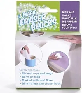 Lakeland Magic Eraser Stain Remover Cleaning Blocks 3-Pieces, White, 24466