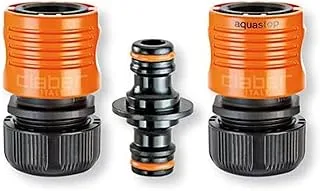 Claber 8818 Coupling 1/2 Water Stop With Two-Way Clutch With 1/2 Automatic Coupling Set Of 3, Multicolor, Standard, 