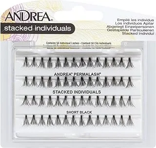 Andrea Permalash Stacked Individual Eye Lashes, Short, Black, (1 Pack)