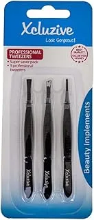 Xcluzive Professional Tweezers 3 Pcs