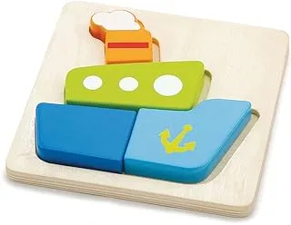 Viga Wooden Handy Block Boat Beginners Puzzle For Kids Ages 1+ Year