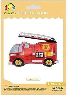 PARTY TIME - 1 Piece Fire Truck Foil Balloons Colorful Car Aluminum Balloons Transportation Party Balloons Vehicles Themed Party Supplies Party Favors Baby Shower Birthday Party Decoration (62x80cm.)