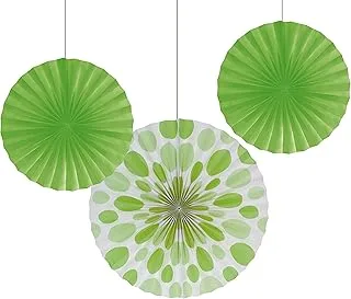 Creative Converting Solid & Polka Dot Paper Fan, Fresh Lime