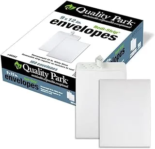 Quality Park 22.9 cm X 30.5 cm Self-Sealing Catalog Envelopes, For Mailing, Organizing And Storage, White Wove, Heavy 28-Lb Paper, 100 Per Box (Qua44582)