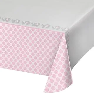 Creative Converting Little Peanut Girl Tablecover Plastic All Over Print 54-Inch Size X 102-Inch Size, Pink