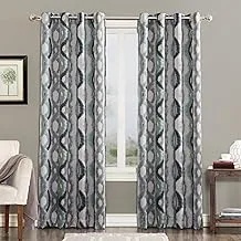 Sun Zero Burbank Watercolor Ogee Energy Efficient Grommet Curtain Panel, 54