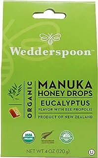 قطرات عسل مانوكا العضوي من Wedderspoon ، EUcalyptUS 4 أونصة (عبوة من 1)