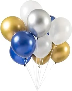 LYVEEF Party Balloons 12 inch 60 Pcs Latex Blue Balloons Gold Balloon Silver Balloon White Balloons Birthday Balloons Helium Balloons Baby Shower Party Decoration â€¦