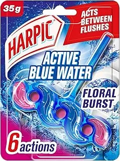 Harpic Active Blue Water Toilet Cleaner Rim Block, Floral Burst, 35 g