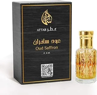 Samawa Oud Saffron Attar, Concentrated Perfume Oil For Unisex, 6ml