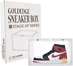 Goldedge Sneaker Box Side Open Shoe Storage Gbox 1, Clear, Large