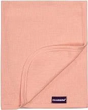 Clevamama baby waffle weave cotton blanket 120x140 cm - coral