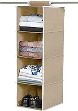 KUBER INDUSTRIES 4 Tier Closet Wardrobe Organizer Clothes Storage Hanger for Family Bedroom -KUBMART15323 (Brown)