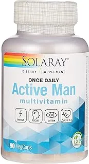 Solaray One Daily Active Man متعدد الفيتامينات ، 90 كبسولة نباتية