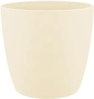 Elho Brussels Planters Round Plastic Flower Pot, 22 cm Size, Soap