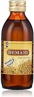 Hemani Mustard Oil - 125 ml Natural Oil for promoting boost hunger help to relieve cold and cough, headache, aches, and body-pain and for muscular growth