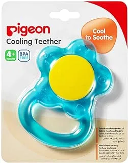 Pigeon Cooling Teether, With Sterilized Water, Wide Handle, Bpa Free, Flower, Blue