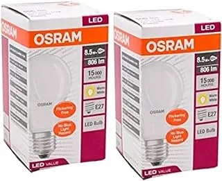 Osram LED Bulb - E27 8.5 W Warm White Light 2pc Set Promo Pack, Infrared