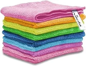 Vileda Microfibre Cloth, Absorbent, Hygienic, Versatile, Durable & Washable 30x30cm - 8 Pcs