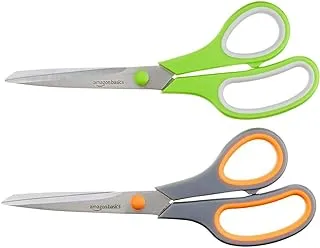 Amazon Basics AmazonBasics 20 cm Titanium-Blade Soft-Grip Scissors, 2-Pack