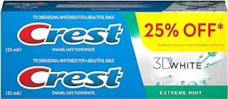 Crest 3D White Extreme Mint Toothpaste 2 x 125 ml