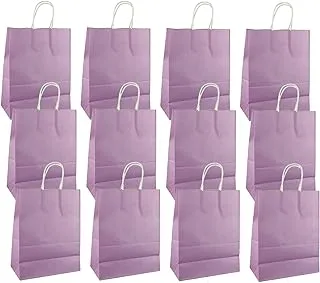 R-Moment Paper Gift Bags 12 Pieces Set Eco-Friendly Paper Bags With Handles Bulk Paper Bags Shopping Bags Kraft Bags Retail Bags Party Bags 35X25X12cm Color Purple , Psb2733Pu