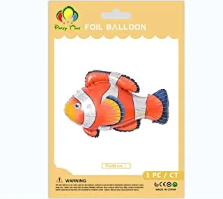 PARTY TIME - 1 Piece Ocean Animals Foil Balloon Orange Finding Nemo Fish Sea Creatures Mylar Balloons for Ocean Theme Birthday Baby Shower Party Decoration Supplies (70x89cm.)