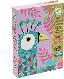 Djeco Dazzling Birds Sand And Glitter Art Craft Set 17 Pieces