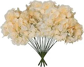 YATAI 4pcs Artificial Flowers Bouquet, Elegant Faux Silk Hydrangea Flowers, No Maintenance, Eco-Friendly, Allergy-Free Fake Flowers for Vase Filling, Faux Floral Arrangement for Home Decor, Champagne