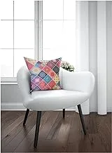 Home Town Digital Print Micro Fibre Tile Multi Color Cushion With Filler,45X45Cm