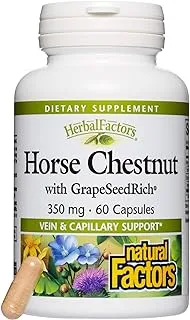 Natural Factors Horse Chestnut And Grape Seed 350 Mg 60 Capsules