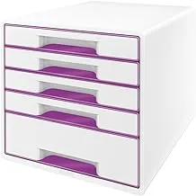 صندوق تخزين Leitz Wow Cube مع أدراج 5 Schubladen Violet Metallic