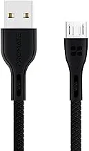 Promate Fast Charging Micro-USB Cable, Premium 2A Android High-Speed Sync and Charge Cord with 1.2m Cable, Tangle-Free Cord and Over-Charging Protection for Smartphones, Tablets, PowerBeam-M Black