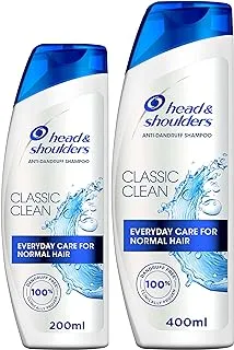 Head & Shoulders Classic Clean Anti-Dandruff Shampoo for Normal Hair, 400 ml + 200 ml