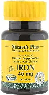 Nature's Plus Iron Biotron Amino Acid Chelate 90 Tabs, 40 Mg