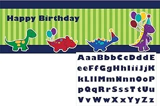 Creative Converting Little Dino Party Giant Banner Stickers 60-Inch Size X 20-Inch