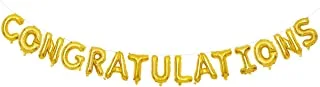 giga gud Congratulations Balloons Banner gold 16 inch letter Foil Mylar Set for Graduation Party Decorations Supplies,Congratulations Graduate Congrats Grad Supplies (gold)