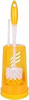 Plastic Toilet Brush With Holder Set-Yellow