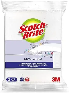 Scotch-Brite Easy Erasing Pad, 2 units/pack | Magic Sponge | Magic Eraser | Magic Pad | Easily removes stains and marks | Erase away scuff marks and smudges | Walls | Doors | Windows | Floors