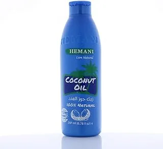 Hemani Coconut Oil, 200ml - 100% Pure & Natural - for Skin, Hair, Massage & Body - Cold Pressed Virgin Coconut Oil - Rich in Vitamin E, MCT & Lauric Acid