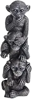 Dubai Garden Centre Ki Three Wise Monkeys Statue, Black